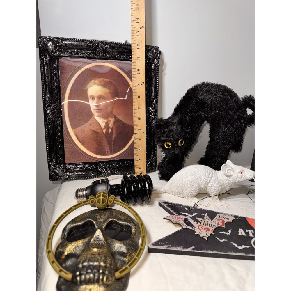 halloween decor lot perfect party pack blue light skeleton light up door knocker - Picture 13 of 15